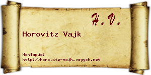 Horovitz Vajk névjegykártya